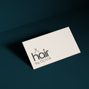 Elegant Minimal Pastel Black Scissors Hairstylist  Business Card