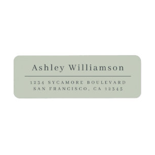 Elegant Minimal Pastel Green Return Address