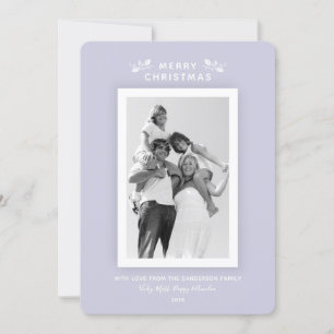 Elegant Minimal Pastel Purple Christmas Photo Holiday Card