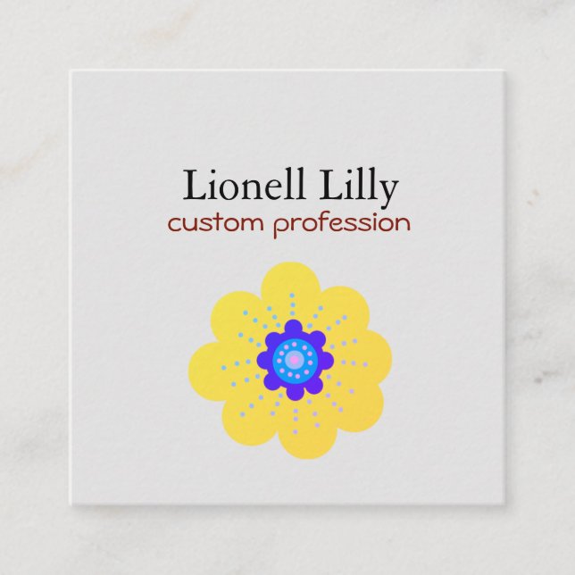 Elegant Minimal Personalised  Square Business Card (Front)