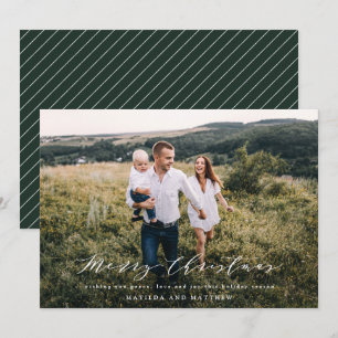 Elegant minimal photo Christmas script holiday Card