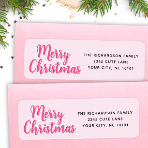 Elegant Minimal Pink Merry Christmas