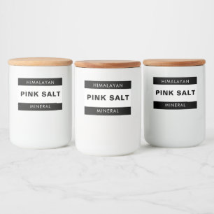Elegant Minimal Pink Salt Label Modern Pantry Desi