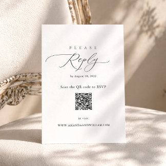 Elegant Minimal QR RSVP Card 