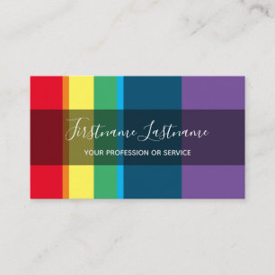 Elegant minimal rainbow colour stripes business card