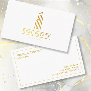 Elegant Minimal Real Estate Logo Business Card