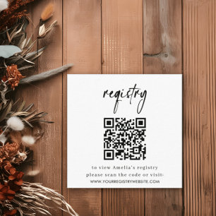 Elegant Minimal Registry Baby Shower Enclosure Card