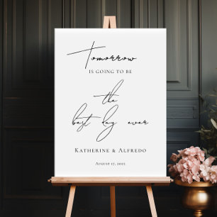 Elegant Minimal Rehearsal Dinner welcome Poster