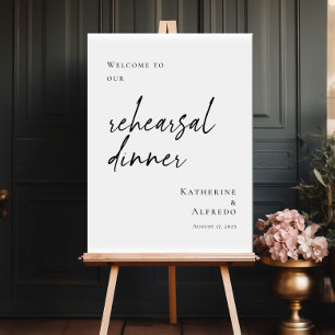 Elegant Minimal Rehearsal Dinner welcome Poster