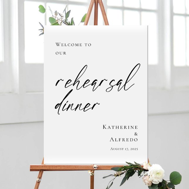 Elegant Minimal Rehearsal Dinner welcome Poster (Creator Uploaded)