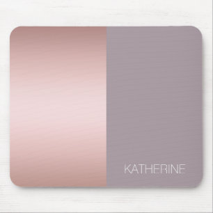 Elegant & minimal rose gold & purple colour block mouse mat