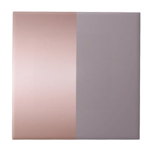 Elegant & minimal rose gold & purple colour block tile