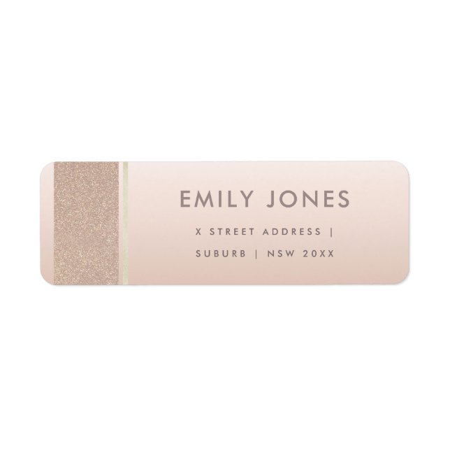 ELEGANT MINIMAL ROSE GOLD SHIMMER ADDRESS (Front)