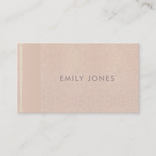 ELEGANT MINIMAL ROSE GOLD SHIMMER BUSINESS CARD (Front)