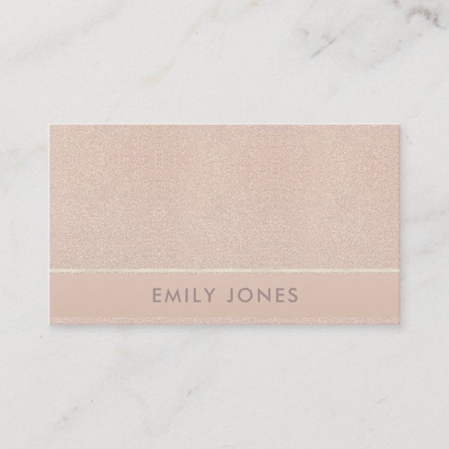 ELEGANT MINIMAL ROSE GOLD SHIMMER BUSINESS CARD (Front)