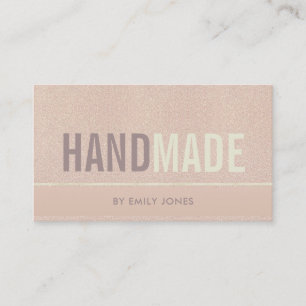ELEGANT MINIMAL ROSE GOLD SHIMMER HANDMADE BUSINESS CARD
