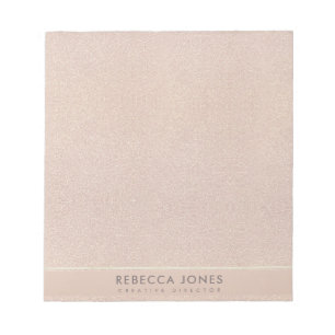 ELEGANT MINIMAL ROSE GOLD SHIMMER PERSONALIZED NOTEPAD