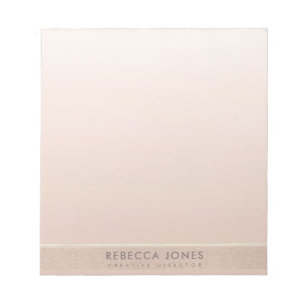 ELEGANT MINIMAL ROSE GOLD SHIMMER PERSONALIZED NOTEPAD