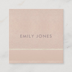 ELEGANT MINIMAL ROSE GOLD SHIMMER SQUARE BUSINESS CARD