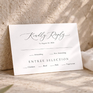 Elegant Minimal RSVP Card with Meal Choice