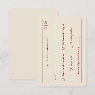 Elegant Minimal RSVP Wedding Card