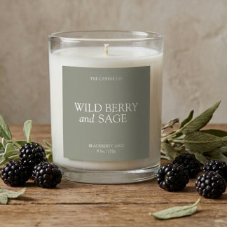 Elegant Minimal Sage Green Candle Square Sticker