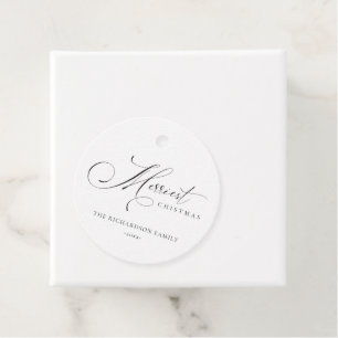 Elegant Minimal Script Merriest Christmas Greeting Favour Tags