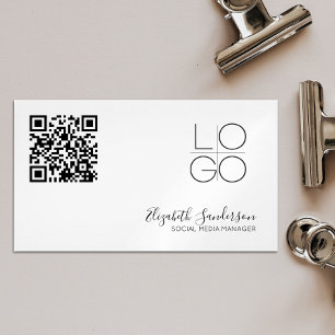 ELEGANT MINIMAL SCRIPT QR CODE Business MAGNET