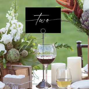 Elegant Minimal Script Table Cards Numbers Two