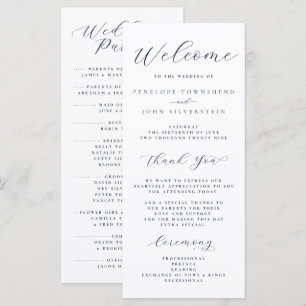 Elegant Minimal Script Typography Wedding Programme