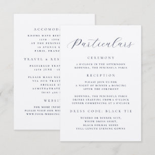Elegant Minimal Script Wedding Particulars Enclosure Card
