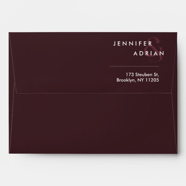 Elegant Minimal Seal brown Modern Wedding Envelope (Back (Top Flap))