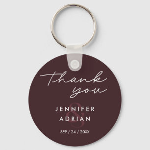 Elegant Minimal Seal brown Modern Wedding keychain