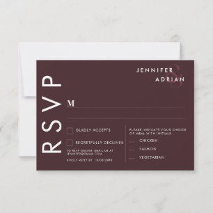Elegant Minimal Seal brown Modern Wedding RSVP  Invitation