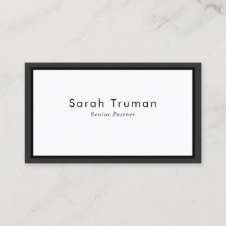 Elegant Minimal Senior Partner Grey and black Business Card