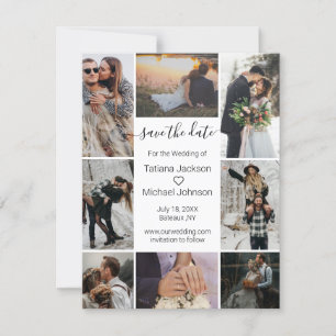 elegant minimal simple calligraphy 8 photos save the date