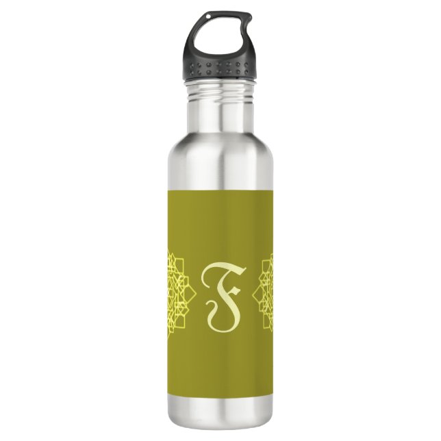 Elegant Minimal Simple Geometric Gradient Gold 710 Ml Water Bottle (Front)