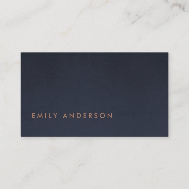 ELEGANT MINIMAL SIMPLE NAVY BLUE FOIL BLUSH PINK BUSINESS CARD (Front)