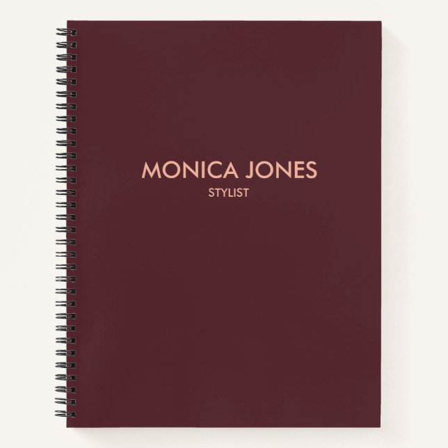 Elegant Minimal simple plum purple Notebook (Front)