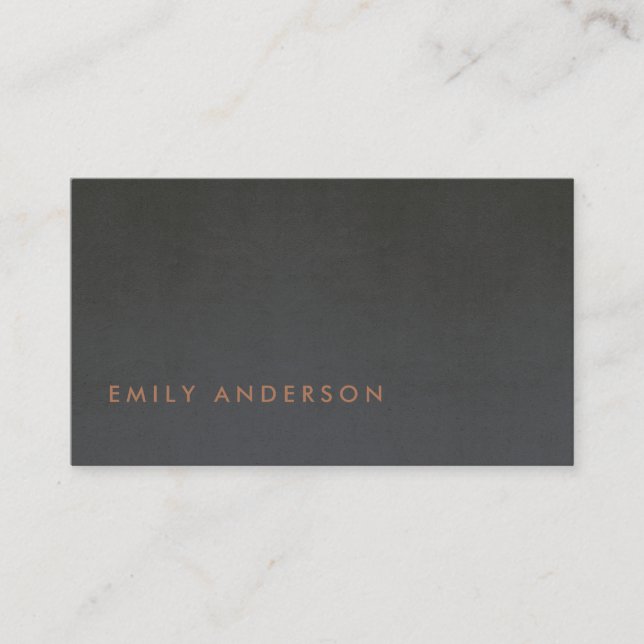 ELEGANT MINIMAL SIMPLE STEEL GREY BLACK FOIL BLUSH BUSINESS CARD (Front)