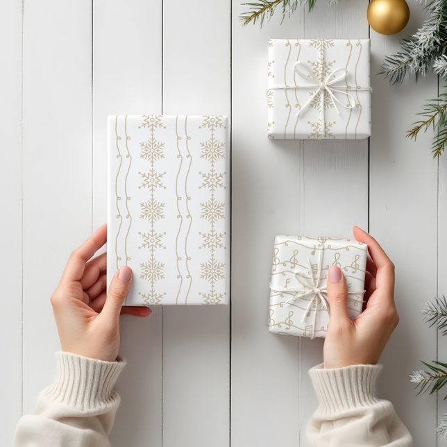 Elegant Minimal Snowflakes & Sheet Music Christmas (Elegant Minimal Snowflakes & Sheet Music Christmas)