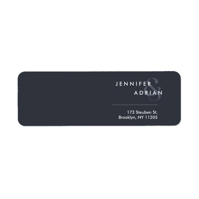 Elegant Minimal Squid Ink Modern Wedding Return  (Front)