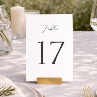 Elegant Minimal Table Numbers 1–19
