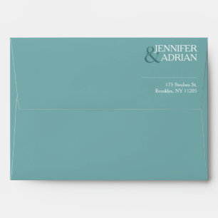 Elegant Minimal Teal Modern Wedding Envelope