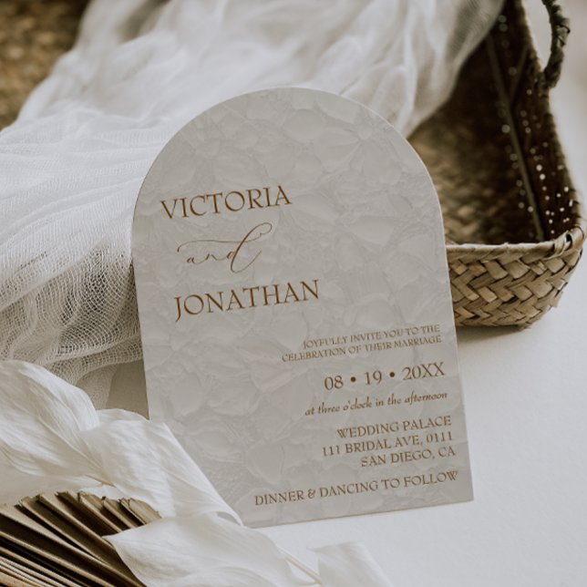 Elegant Minimal Terracotta Neutral Wedding  Invitation (Creator Uploaded)