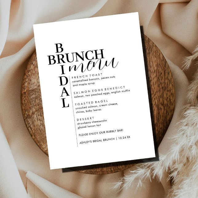 Elegant Minimal Text Bridal Brunch Menu (Creator Uploaded)