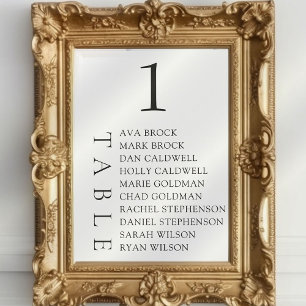 Elegant Minimal Text Table Number Seating Chart