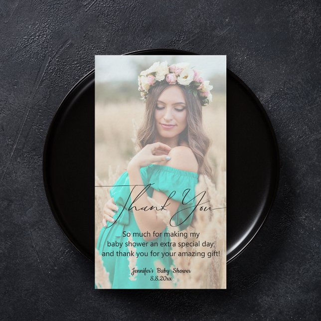 elegant minimal thank you baby shower photo chic card (Creator Uploaded)