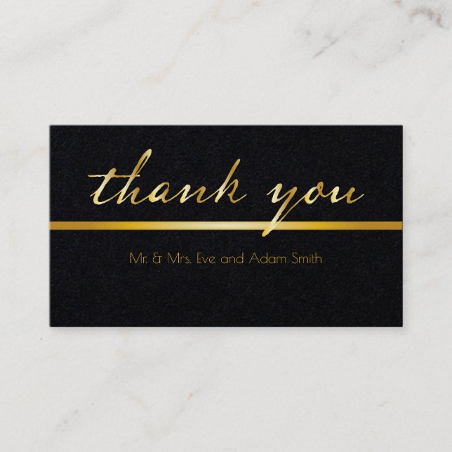 Elegant, minimal thank you card in faux gold (Front)