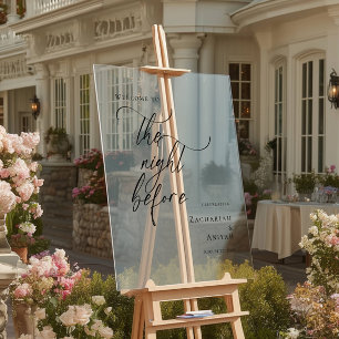 Elegant minimal The Night Before Rehearsal welcome Acrylic Sign